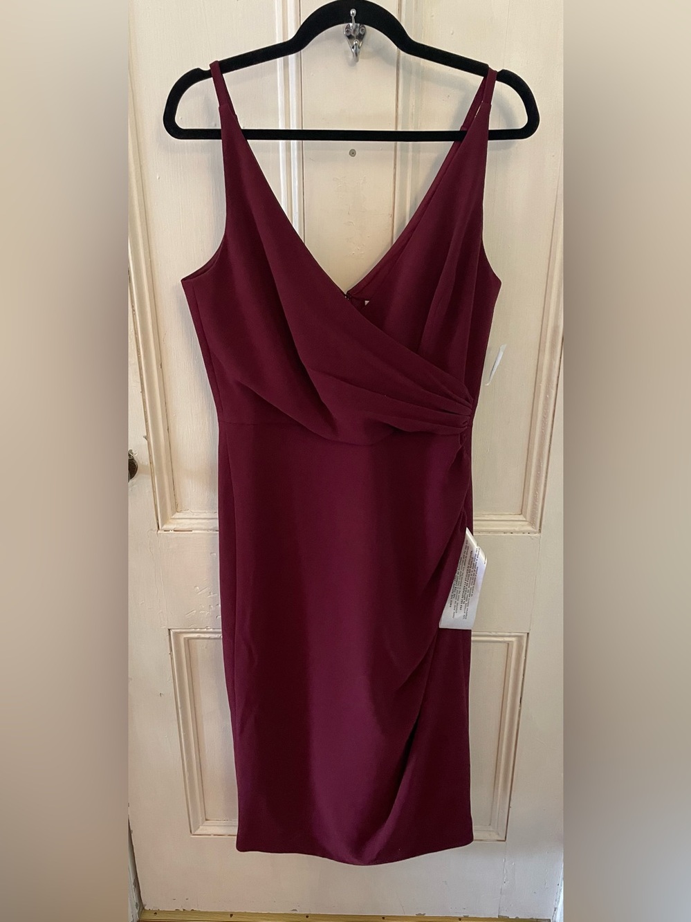 Dress the Population NWT Burgundy Faux Wrap Cocktail Dress Large